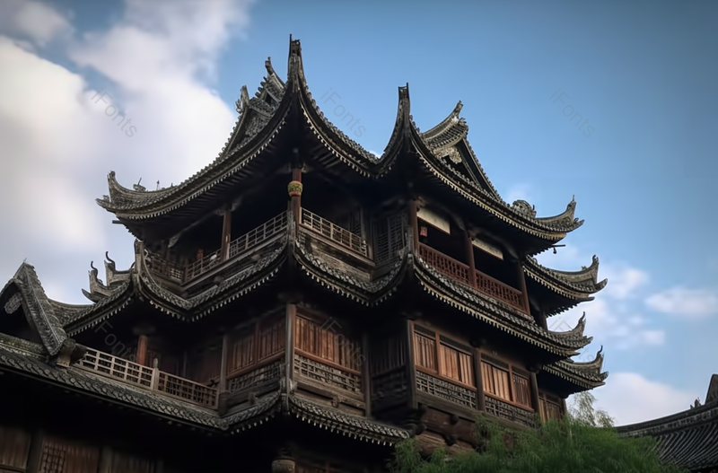 贵州石阡县仡佬族建筑中国文化建筑房屋实拍仰拍视角图像摄影,高清,摄影图,摄影图片,图片大全,摄影图免费下载